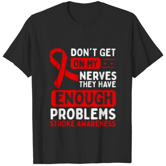 Discover Stroke Awareness Nerves Red Ribbon T-shirt