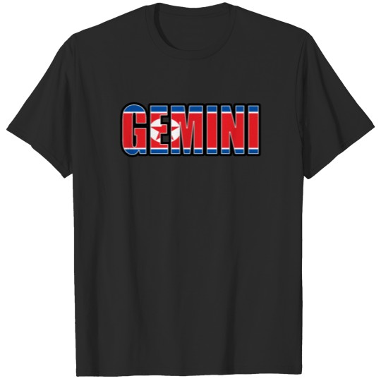 Discover Gemini North Korean Horoscope Heritage DNA Flag T-shirt