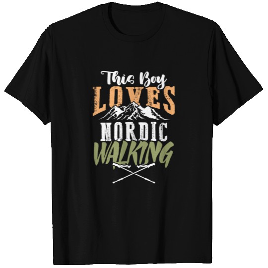 boy loves nordic walking T-shirt