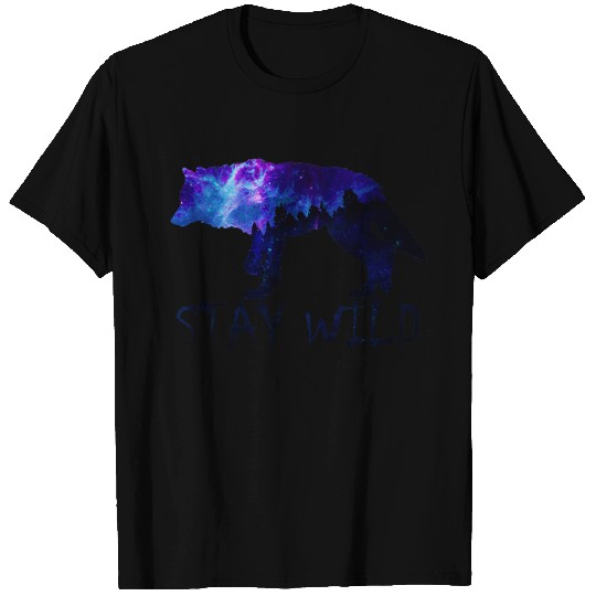 Galaxy Wolf - Stay Wild T-shirt