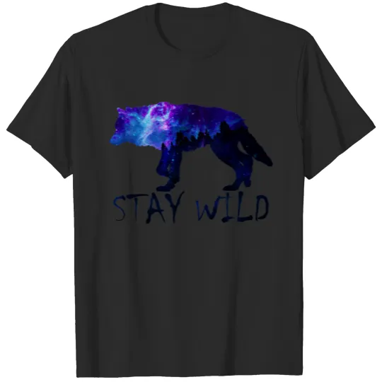 Galaxy Wolf - Stay Wild T-shirt