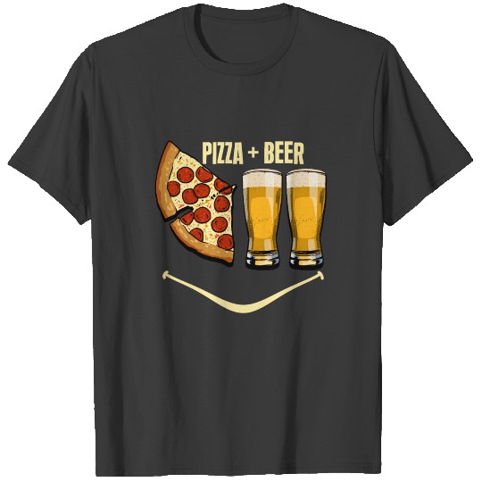 PIZZA AND BEER white T-shirt
