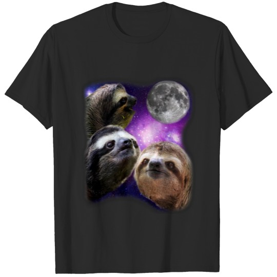 Discover Sloth Three Sloths Moon Parody Wolf Meme Shirt T-shirt