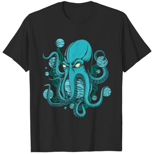 Discover Horror Octopus Sea Animal Kraken T-shirt