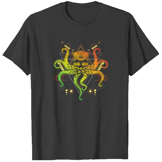 Kraken Illustration Sea Animal Ocean Octopus T-shirt