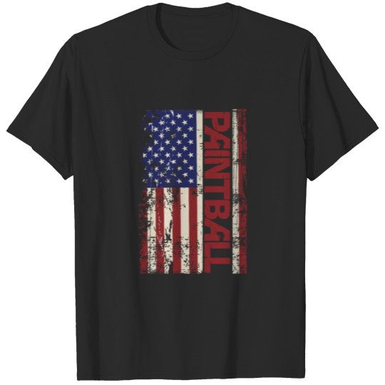 Discover Paintball USA American Flag Vintage T-shirt