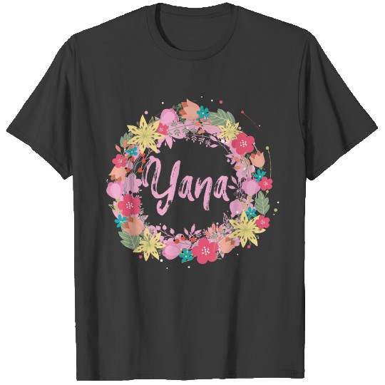 Yana ,flowers,wreath,floral,illustration T-shirt