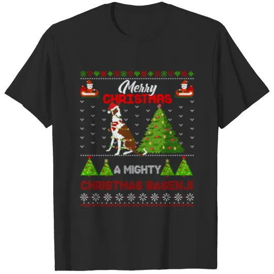 Basenji Dog Light Mighty Christmas Tree Xmas 2020 T-shirt