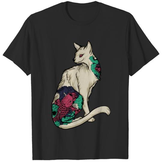 Discover Cat In Lotus Tattoo T-shirt