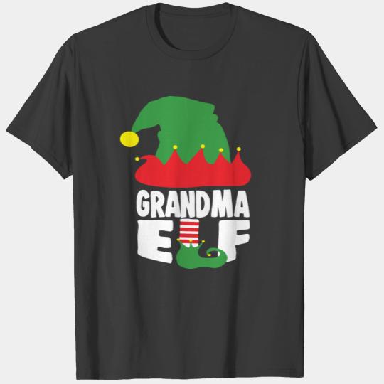 Funny Christmas Grandma Elf Xmas Apparel T-shirt