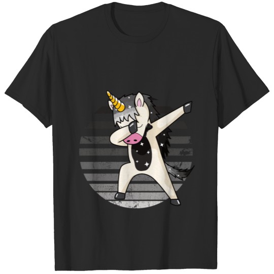 Discover Personalized Dabbing Unicorn Black And White T-shirt