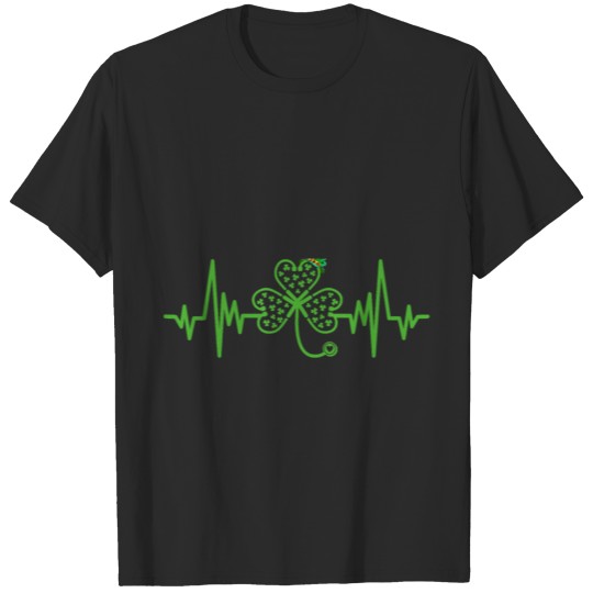 Discover St Patricks Day Clover Heartbeat Irish Nurse T-shirt