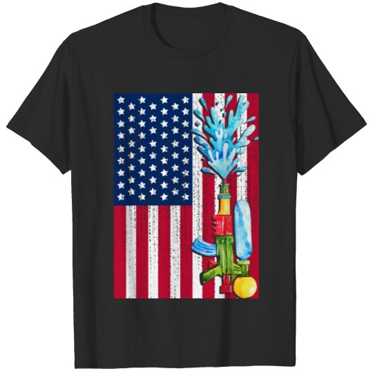 Discover Squirt Gun USA American Flag T-shirt