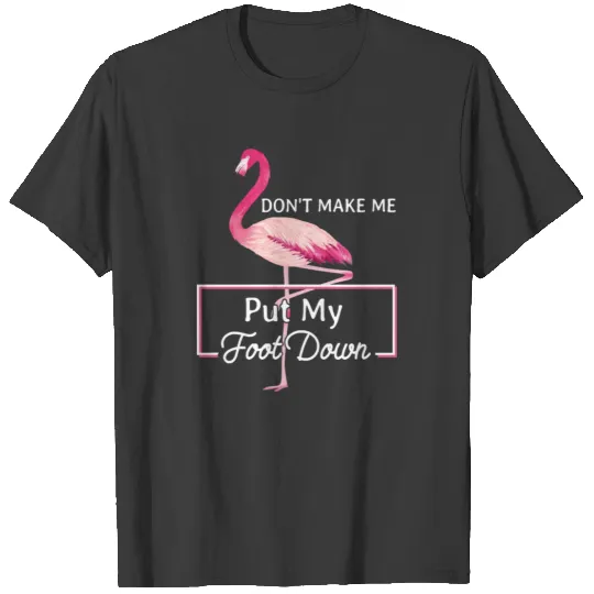 Flamingo Do not Make Me Put My Foot Down Bird Nerd T-shirt