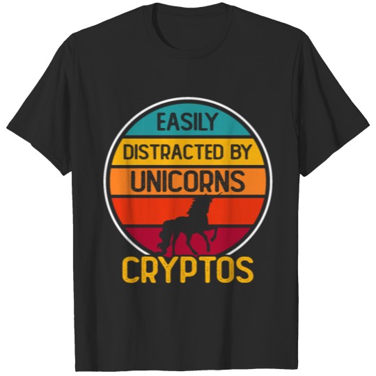 Discover Easily Distracted By Unicorns crypto T-shirt