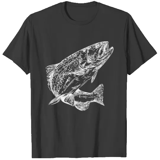 Vintage Rainbow Trout In Jump T-shirt