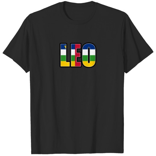 Discover Leo Central African Horoscope Heritage DNA Flag T-shirt