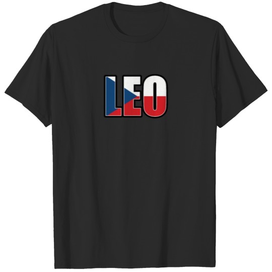 Discover Leo Czech Horoscope Heritage DNA Flag T-shirt