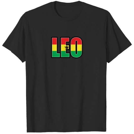 Discover Leo Ghanaian Horoscope Heritage DNA Flag T-shirt