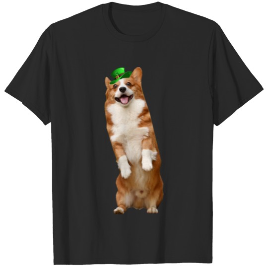 funny puppy dog happy st patrick's day hat shirt T-shirt