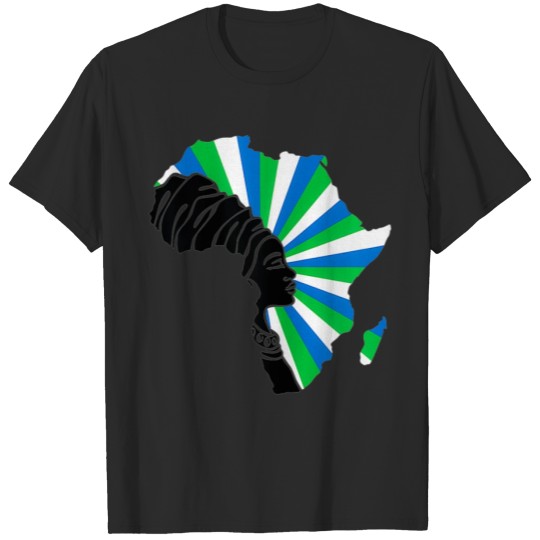 Discover Womens Sierra Leone Flag Africa Map Heritage Black T-shirt