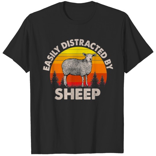Discover Easily Distracted By Sheep Tshirt Farm Animal T-shirt