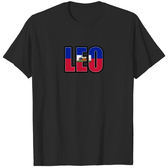 Discover Leo Haitian Horoscope Heritage DNA Flag T-shirt