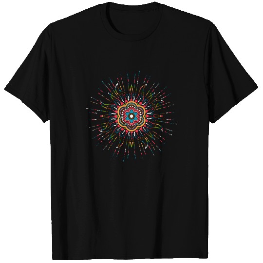 Geometric Abstract Symbol Starburst Sun Mandala T-shirt