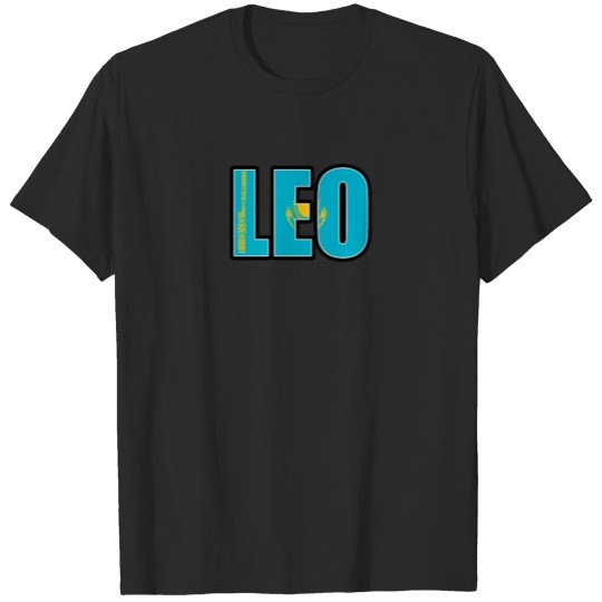 Discover Leo Kazakhstani Horoscope Heritage DNA Flag T-shirt