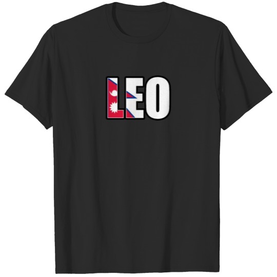 Discover Leo Nepalese Horoscope Heritage DNA Flag T-shirt