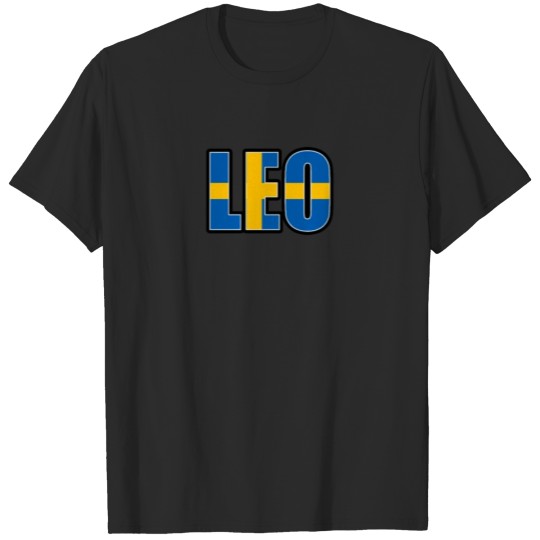 Discover Leo Swedish Horoscope Heritage DNA Flag T-shirt