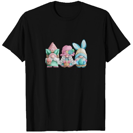 Cute Three Happy Easter Bunny Gnomes T-shirt