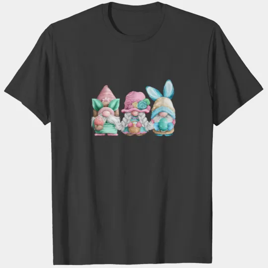 Cute Three Happy Easter Bunny Gnomes T-shirt