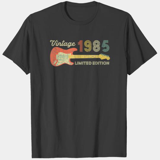 Vintage 1985 Birthday gifts Guitar lovers 37th T-shirt