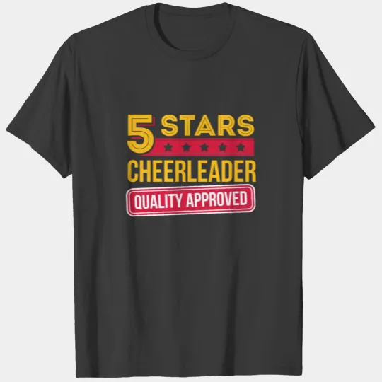5 Stars Cheerleader Funny College Cheerleading T-shirt
