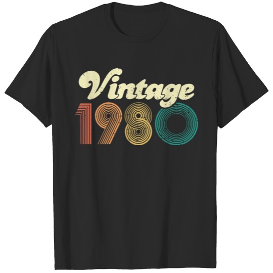 Discover Vintage 1980 42nd 43rd 44th birthday gift men bday T-shirt