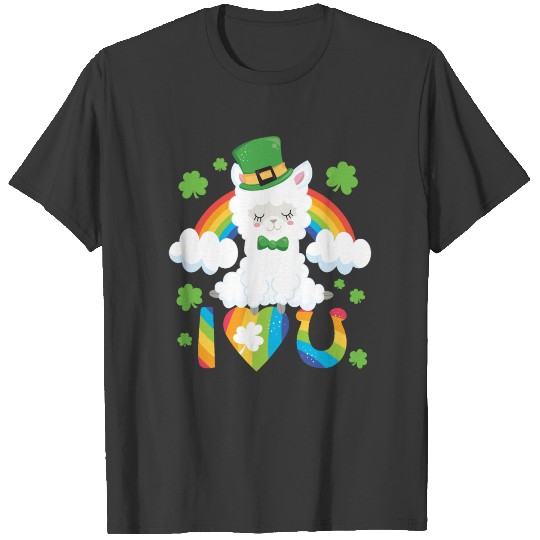 St Patricks Day I Love You Zen Llama I Heart U T-shirt