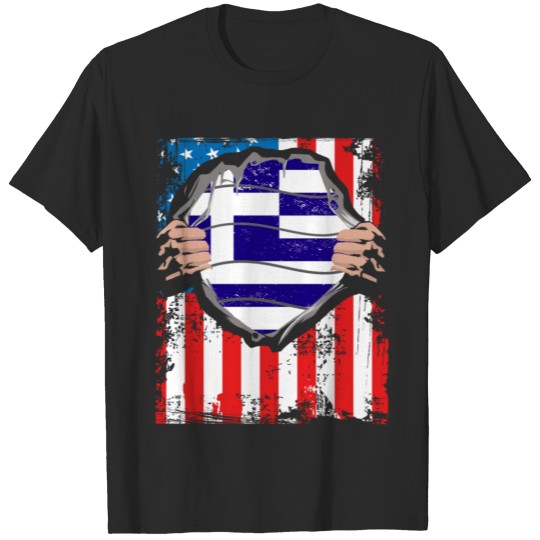 Greek American Grown Greece Flag from USA T-shirt