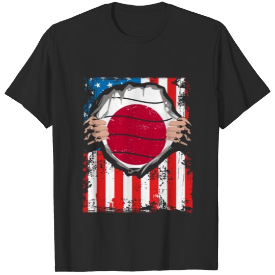 Japanese American Grown Japan Flag from USA T-shirt
