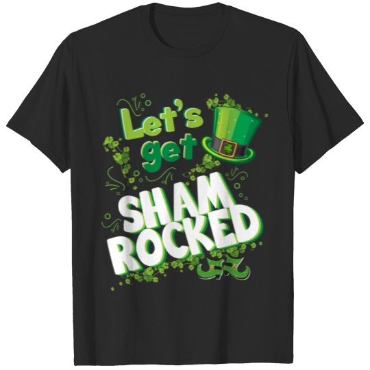 Discover Let’s Get Shamrocked Funny Cute St Patrick's Day T-shirt