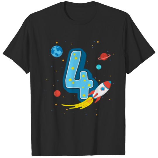 Discover 4 Rocket - Four Years Fourth Birthday Boy Girl T-shirt