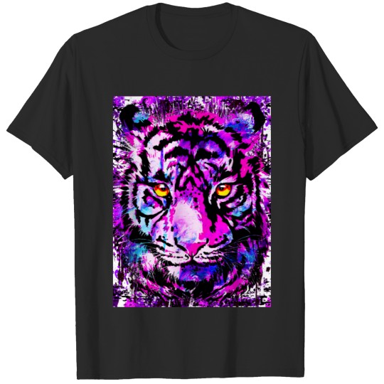 Pink Tiger Head - Tiger Artwork Wildlife Big Cats T-shirt