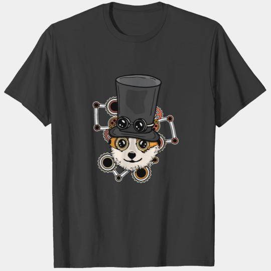 Steampunk Dog Lover Men Corgi Dog OwnerSteampunk T-shirt