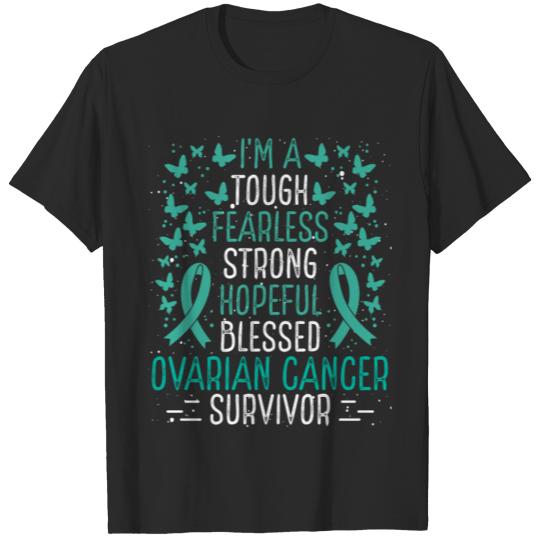 Ovarian Cancer Awareness Ribbon Cancer Survivor T-shirt