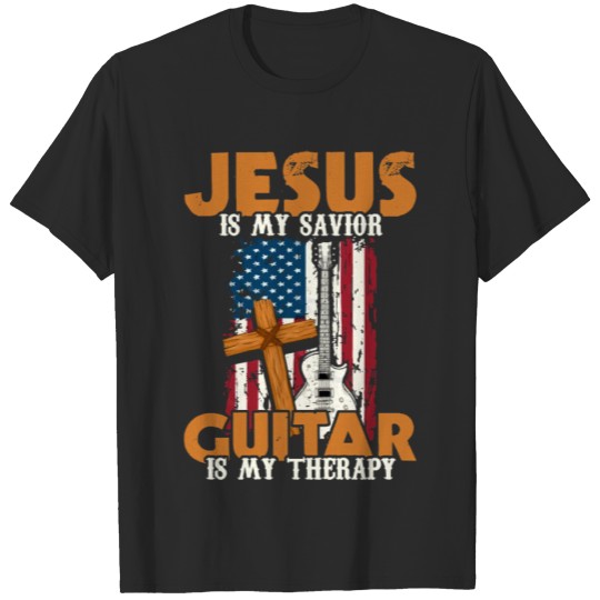 Discover Guitar Jesus Is My Savior Guitar Is My Therapy Gui T-shirt