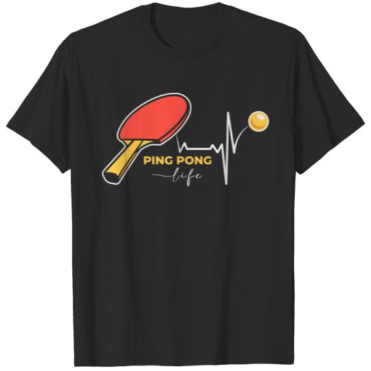 Discover Ping Pong Life Love Heartbeat T-shirt