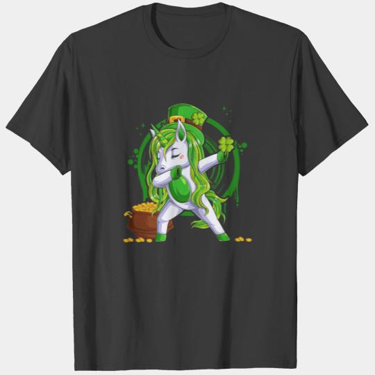 Dabbing Unicorn St. Patrick's Day Ireland Irish Sh T-shirt