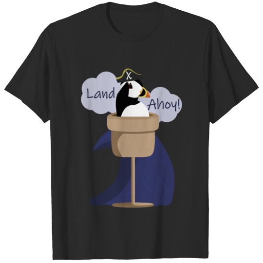 Discover Land Ahoy! Pirate Puffin in a Lookout T-shirt