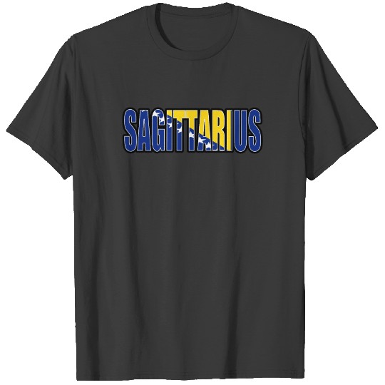 Sagittarius Bosnian Horoscope Heritage DNA Flag T-shirt