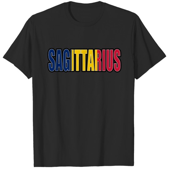 Sagittarius Chadian Horoscope Heritage DNA Flag T-shirt